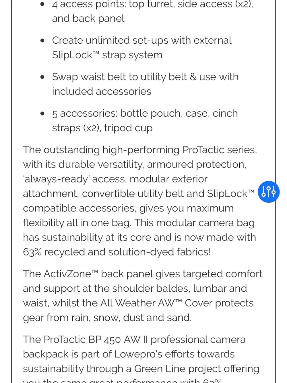 Lowepro Protactic Black Camera Backpack BP450 AWII